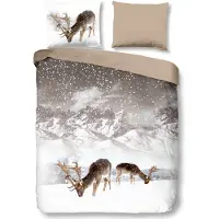 Good Morning dekbedovertrek Herten winter - flanel - 140x220