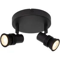 Lucide KIANTI - Plafondspot - Ø 15 cm - 2xGU10 - Zwart