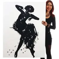 MCW Handgeschilderde Olieverf schilderij Danseres