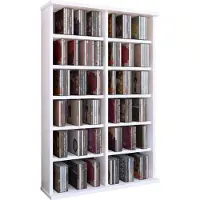 Hioshop Ronul wandkast CD-toren 12 vakken wit.
