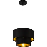 Lux.pro Design hanglamp Lopar 149 cm metaal en stof E27 Ø30 zwart