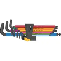 Wera 950/9 Hex-Plus Multicolour Imperial 2 Inbus Haakse schroevendraaierset 1/4 inch, 3/16 inch, 1/8 inch, 5/64 inch, 5/16 inch, 7/32 inch, 5/32 inch, 3/32
