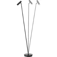 B-Leuchten LED-vloerlamp Tom, dimbaar, zwart, Woon-/ Eetkamer, Roestvrij staal, Modern, LED vloerlamp