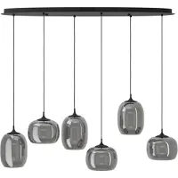 Eglo Zwarte hanglamp Larva met smoke glas