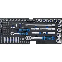 Bgs Accessoires voor gereedschapskoffers, Schuimrubberen inzet voor art. 3312: Dopsleutelset 12.5 mm (1/2") + 6.3 mm (1/4") 77-delig.