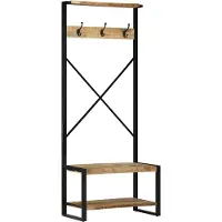 vidaXL Kledingrek 80x40x190 cm massief ruw hout mango