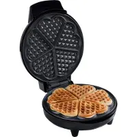 Bestron Wafelijzer - AWM700S - 700W - 5 hartvormige wafels - Anti aanbaklaag - Zilver/Zwart - 5 jaar garantie