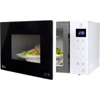 LG – MS 23 NECBW Solo Magnetron – 476 x 272 x 346 mm – Voorzien Van 1000 Watt Vermogen En Smart Inverter Technologie En 28 Automatische Programma's – Voor Keuken En Bijkeuken – Wit En Zwart Metaal En
