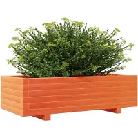 vidaXL Plantenbak 90x40x26,5 cm massief grenenhout wasbruin