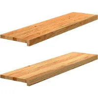 vidaXL Vensterbanken 2 st 100x25x2 cm massief eikenhout lichtbruin