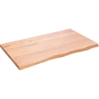 vidaXL Wastafelblad 100x60x(2-4) cm behandeld massief hout lichtbruin
