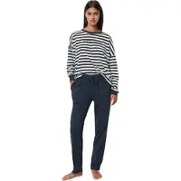 Marc O'Polo Pyjama 'Mix & Match' donkerblauw / wit