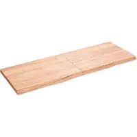vidaXL Wastafelblad 140x50x(2-4) cm behandeld massief hout lichtbruin