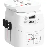 Skross Reisstekker met USB - USA Australie UK,Cambodja, Canada, Panama, Filip