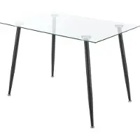 En.casa Glazen tafel Hyrynsalmi 75x110x70 cm zwart en transparant