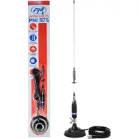 Pni CB S75-antenne met vlinderbasis, 26-28 MHz, spiraallengte 54 cm, inclusief magneetbasis van 125 mm