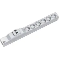 Bachmann 19" stekkerdoos 6x geaard contact 1x beveiligingsschakelaar, 2 m