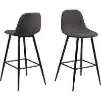 Ebuy24 2 x Willy barstoel grijs, metaal, zwart.
