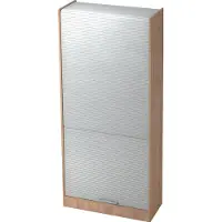 Hjh OFFICE PRO SIGNA R90 RE - Walnoot/Zilver Roldeurkast Hoogte van de map | 5 OH Rail handvat (kunststof)