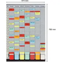 Franken T-kaart 7-daagse weekplanner, 47,4 x 78 cm, 7 houders + 1 index, 35 vakjes, PV-SET3