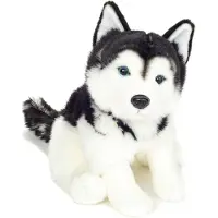 Teddy HERMANN® Knuffeldier hond Husky - zachte pluche - premium kwaliteit knuffels - grijs/wit - 30 cm