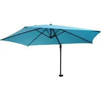 MCW Muurparasol Casoria, zweefparasol balkonparasol parasol, 3m kantelbaar, polyester aluminium/staal 9kg ~ turquoise