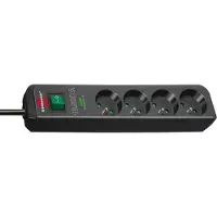Brennenstuhl Eco-Line 13.500A stekkerdoos met overspanningsbeveiliging 4-voudig antraciet 1,5m H05VV-F 3G1,5 *FR*