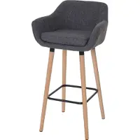 MCW Barkruk Malmö T381, barkruk counterkruk MVG-gecertificeerd ~ textiel, grijs