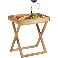 Relaxdays Dienbladtafel - vouwtafel - dienblad - bijzettafel - koffietafel - notenhout