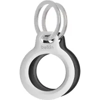 Belkin Beschermende houder met sleutelhanger - geschikt voor Apple AirTag - Zwart/Wit - 2 pack