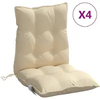 vidaXL Stoelkussens 4 st lage rug oxford stof beige