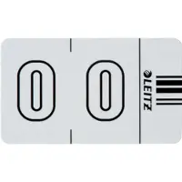 Leitz Ziffernsignal Orgacolor "0", auf Streifen, weiß Maße: (B)30 x (H)23 mm, auf Trägerbandstreifen