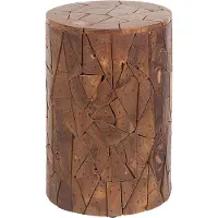 Beliani DAWSON - Bijzettafel - Donkere houtkleur - Teakhout