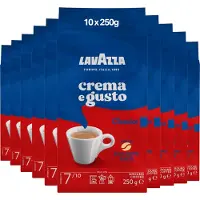 Lavazza Crema e Gusto Filterkoffie - Gemalen Koffie - Blend van Arabica & Robusta Bonen - Intensiteit 7/10 - 10 x 250 gram