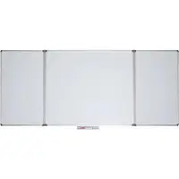 MAUL Vouwbord MAULstandard, grijs geplastificeerd, magnetisch, 2 panelen, B 1500 x H 1000 mm