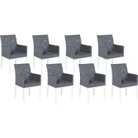 Beliani BACOLI - Tuinstoel set van 8 - Grijs - Polyester