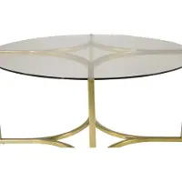 Venture Home Kivik salontafel Ø90 cm glas rookkleurig.