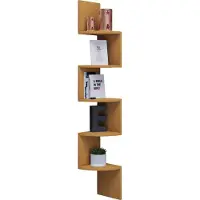 VCM Mintis wandkast Hoekopstelling met 5 plankenBeuken decor.