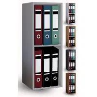 Hioshop Offas2 kantoor wandkast 2 planken beuken decor.