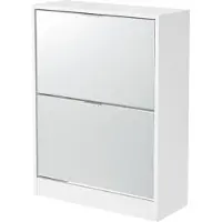 En.casa Schoenenkast Kragerø met spiegels 80x60x24 cm wit