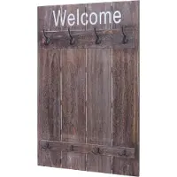 MCW Wandgarderobe -C89 Welcome, garderobe Garderobe paneel, shabby look vintage, 91x60cm ~ bruin, shabby