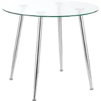 En.casa Glazen tafel Humppila rond 75x80 cm chroom en transparant
