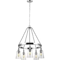 FEISS LED Kroonluchter | 5X E27 Max 60W | Dimbaar | Chrome