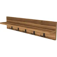 En.casa Wandkapstok Hammarö met plank 80x13x18 cm walnootkleurig