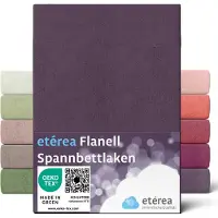 Eterea Cosmesi Naturale etérea Flanellen hoeslaken 90x200 - 100x200 cm - 100% Katoen - Paars