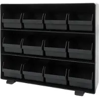 MCW Theezakjeshouder -M10, theedoos opbergdoos, theeopslag, 12 uitneembare vakken, 30x33x8cm zwart