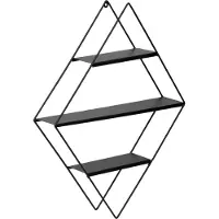 En.casa Wandrek Polvijärvi met 3 planken 66x50x9 cm zwart