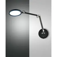 FABAS LUCE LED-wandlamp Regina, dimbaar, zwart, Slaapkamer, metaal, Modern, LED wandlamp