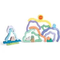 Hape Natuurthema Stapelblokken, 2 stuks, Hout, Meerkleurig