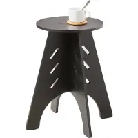 SoBuy Ronde Houten Bijzettafel Zwart 48,5x30,5 cm